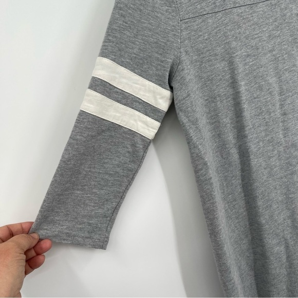 J Crew Women's Size XS Sweatshirt Dress Cotton 3/4 Sleeve Zip Sides Stripes - Picture 5 of 11